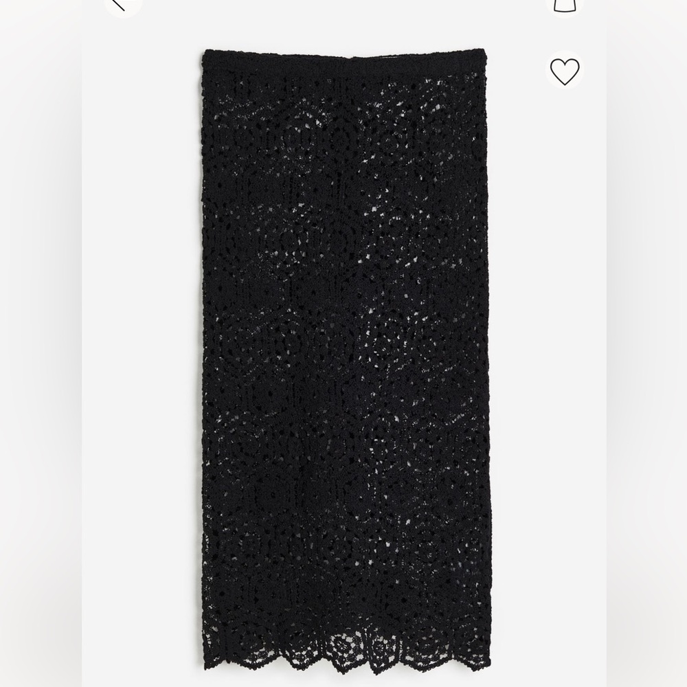 H&M Knitted black midi skirt
